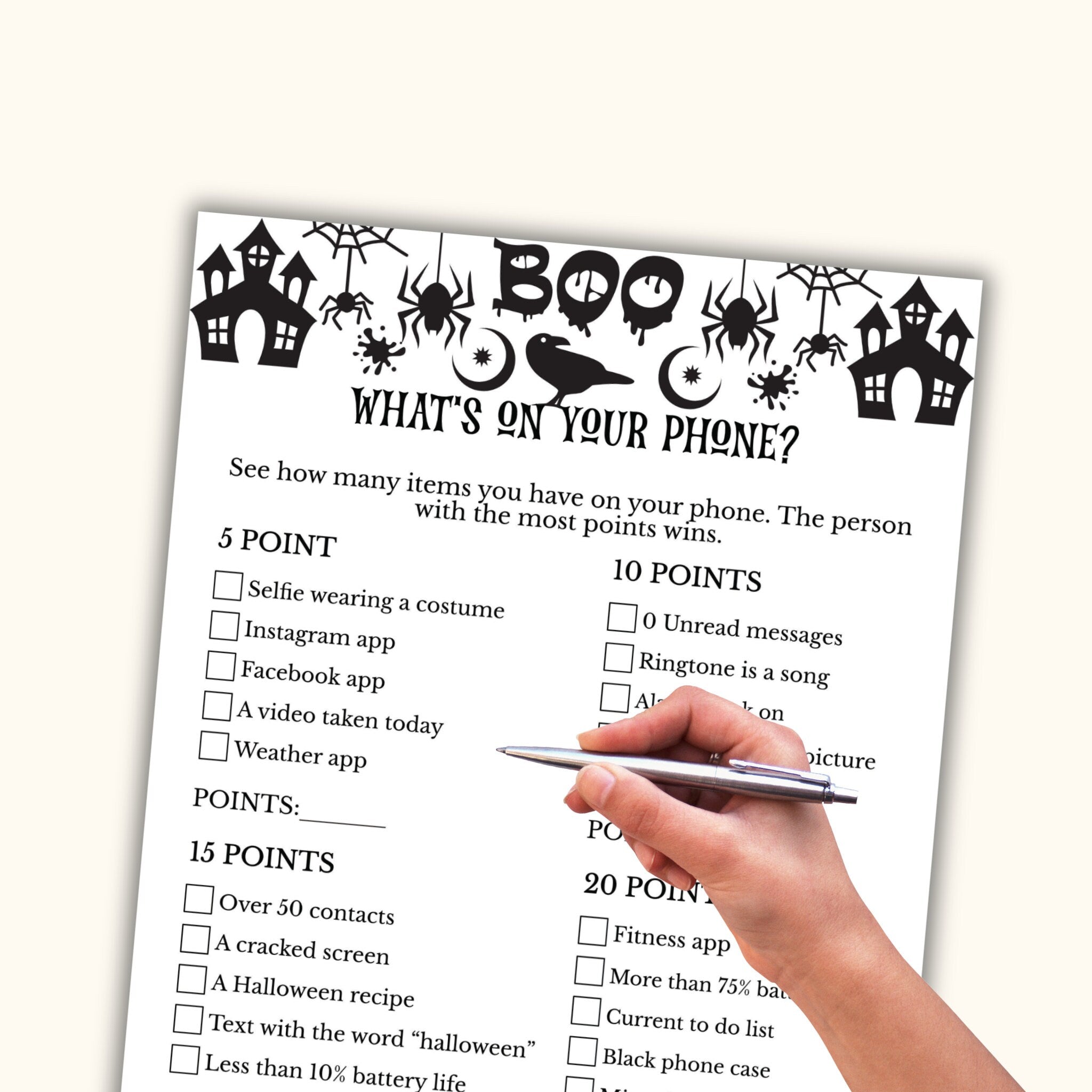 Halloween What's on your Phone Game