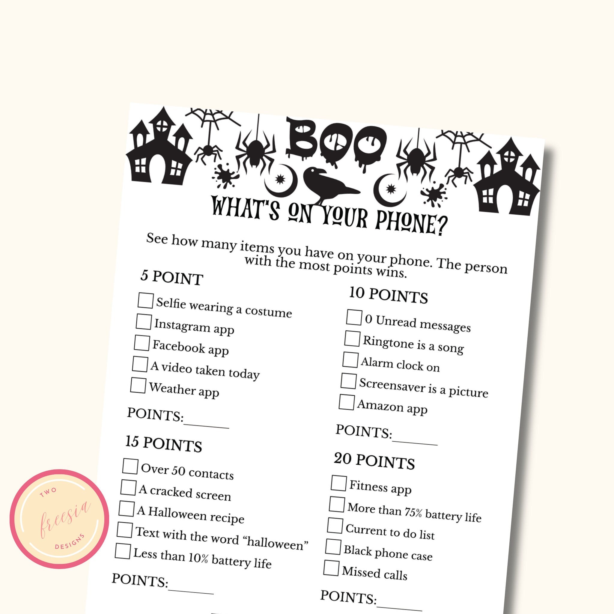 Halloween What's on your Phone Game