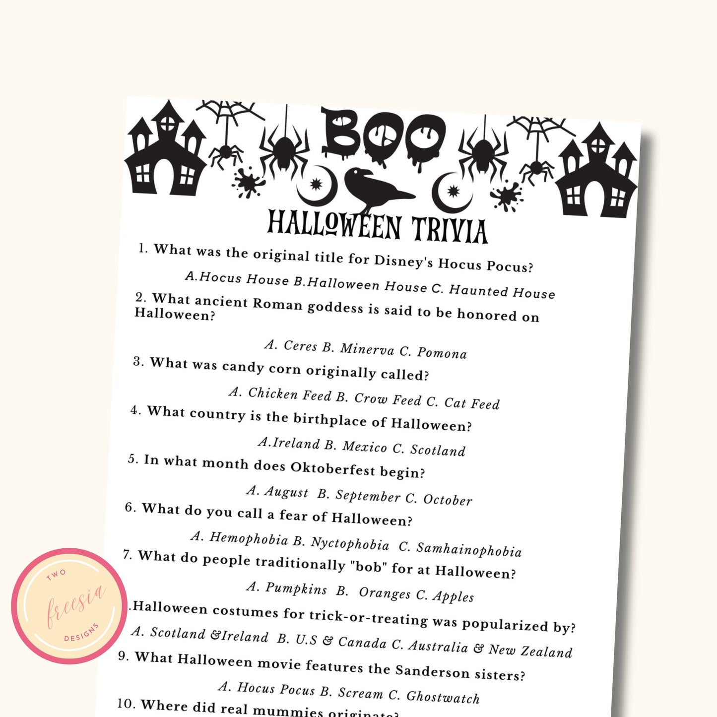 Halloween Trivia Game