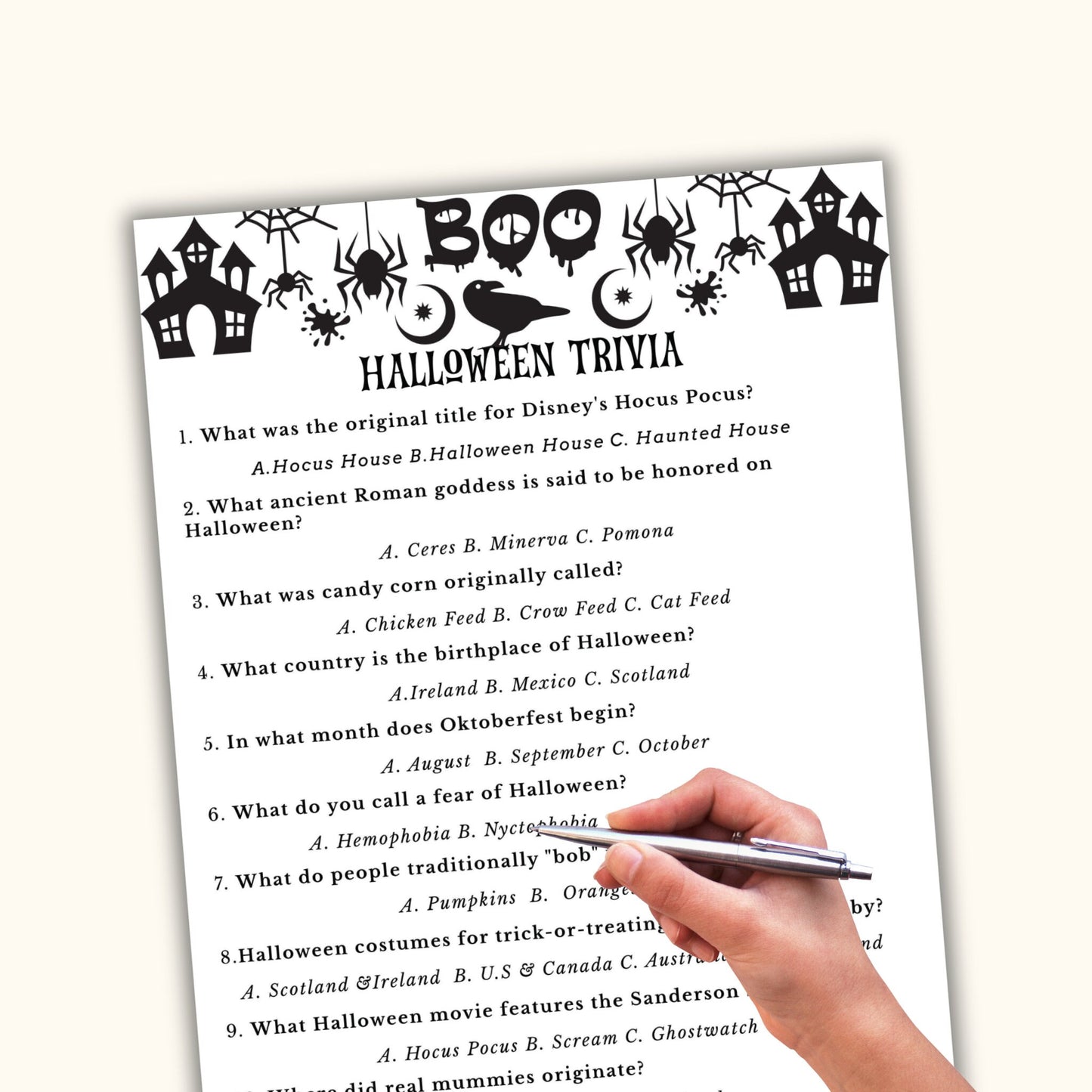 Halloween Trivia Game