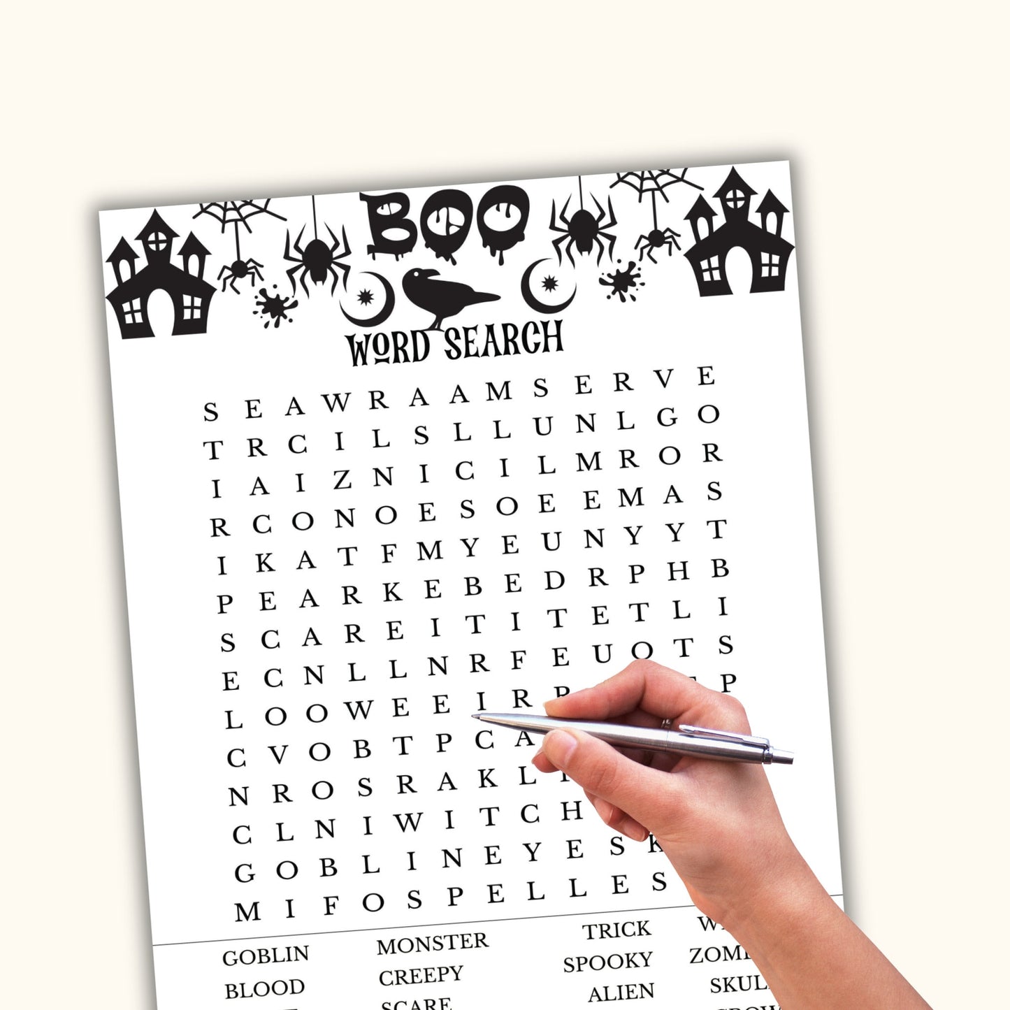 Halloween Word Search Game - Printable