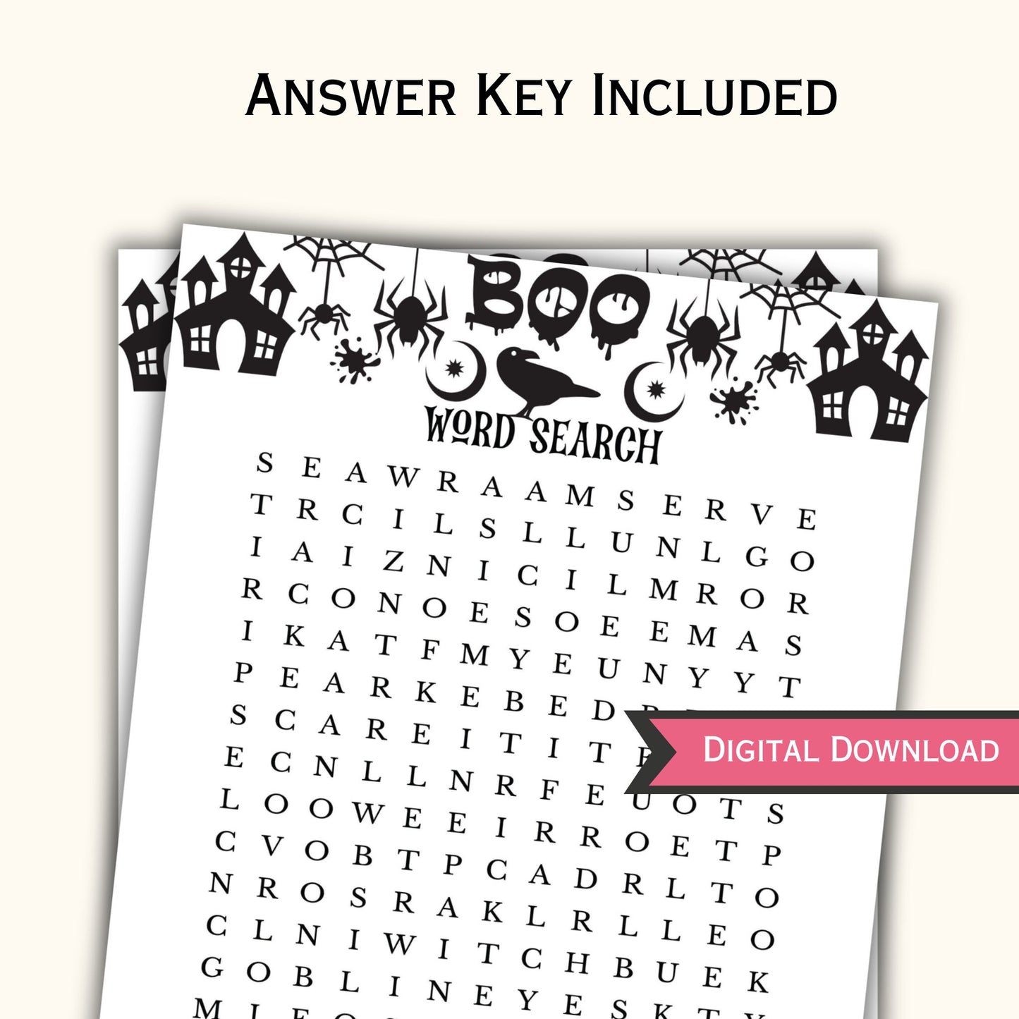 Halloween Word Search Game - Printable