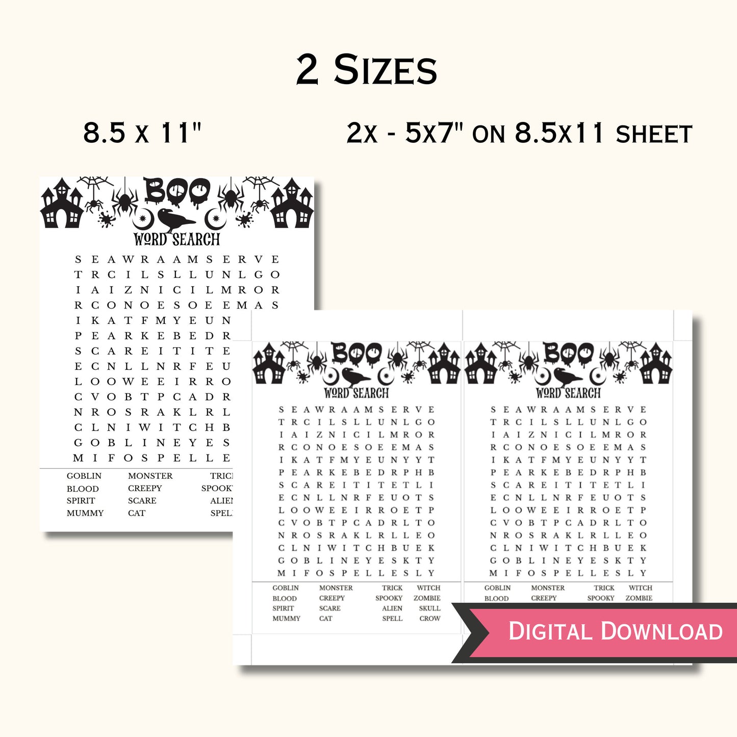 Halloween Word Search Game - Printable