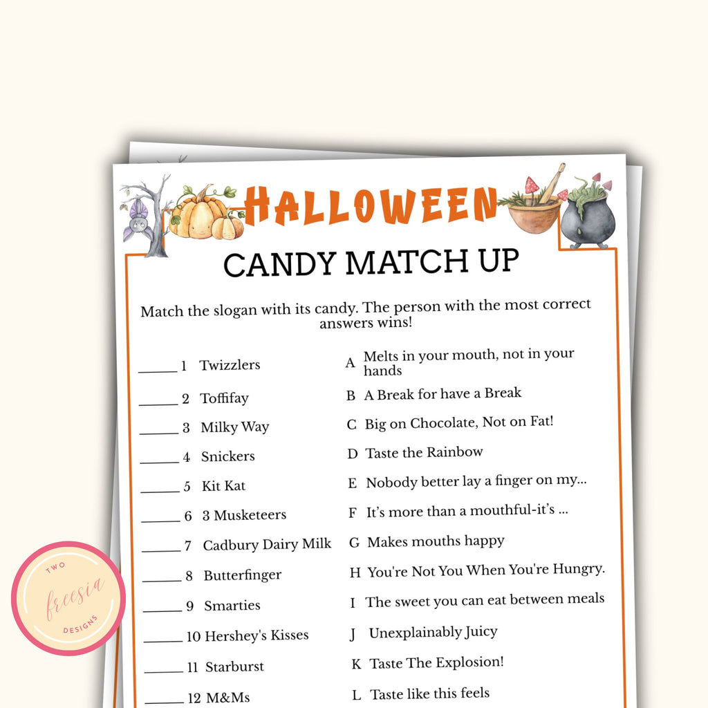 Halloween Candy Match Up Game