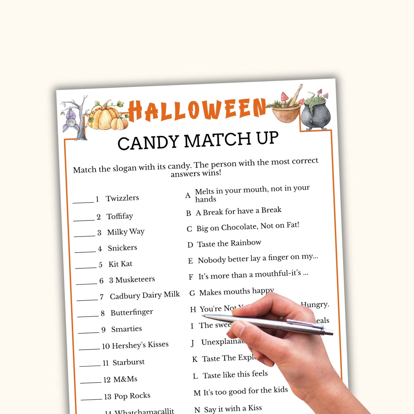Halloween Candy Match Up Game