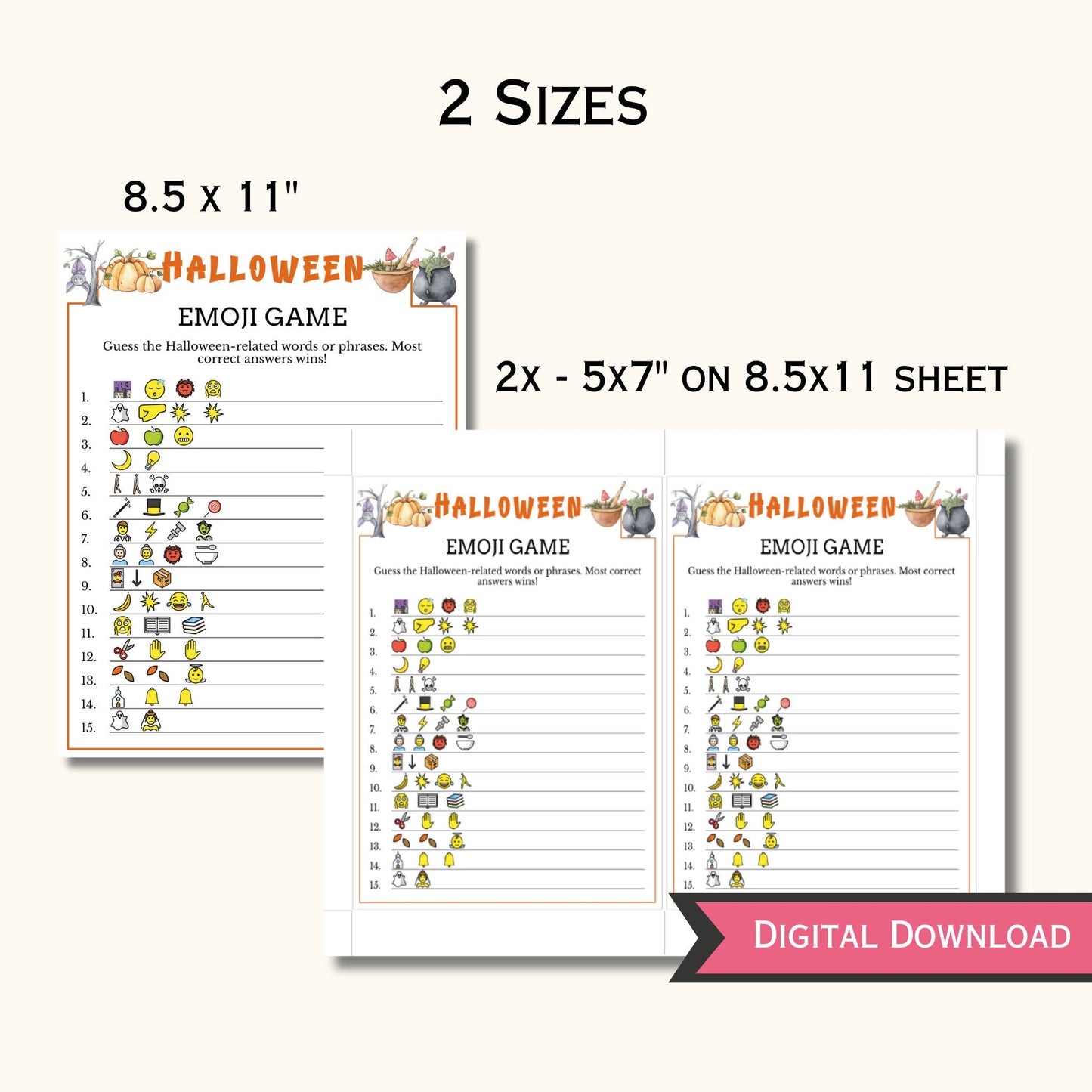 Halloween Emoji Game - Printable