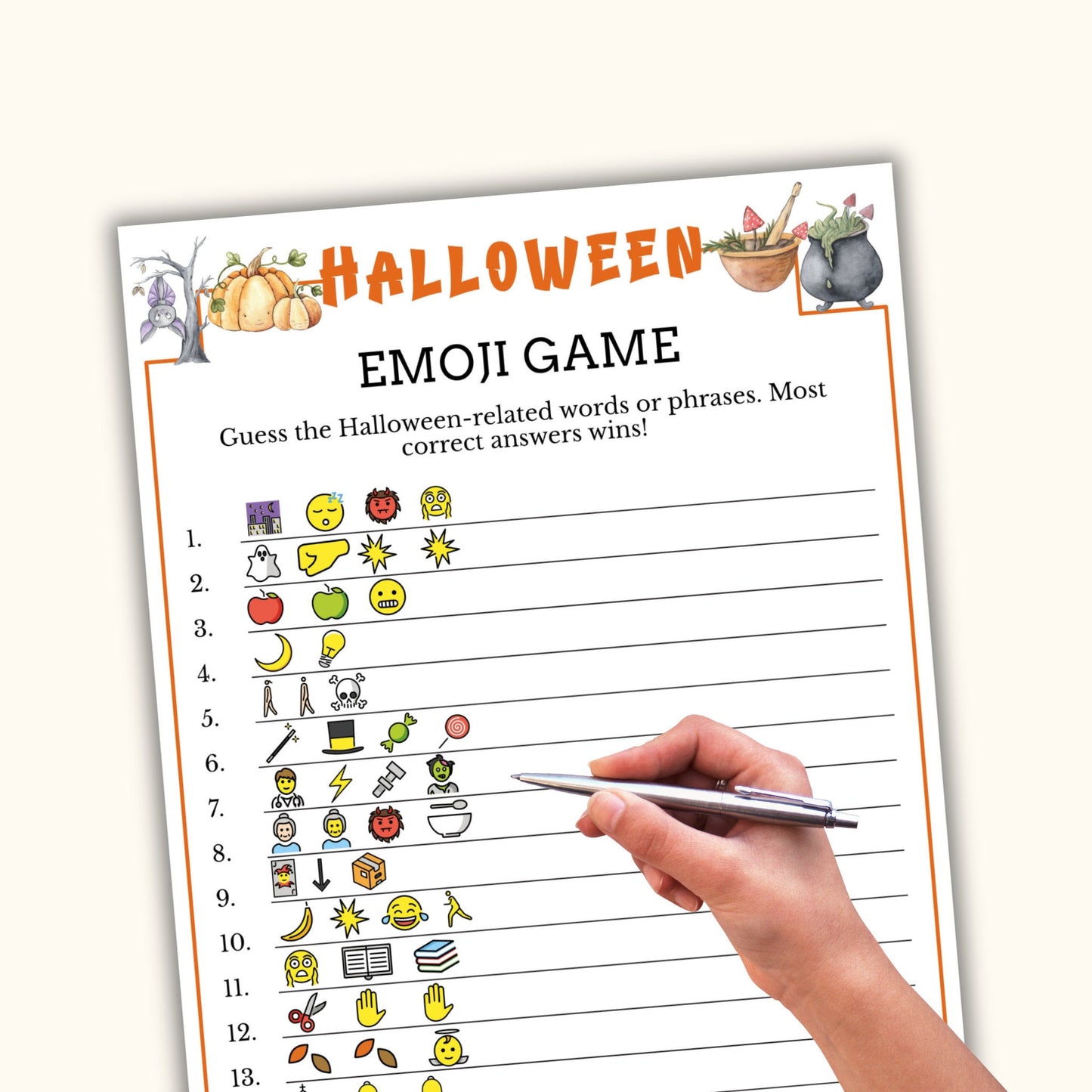 Halloween Emoji Game - Printable