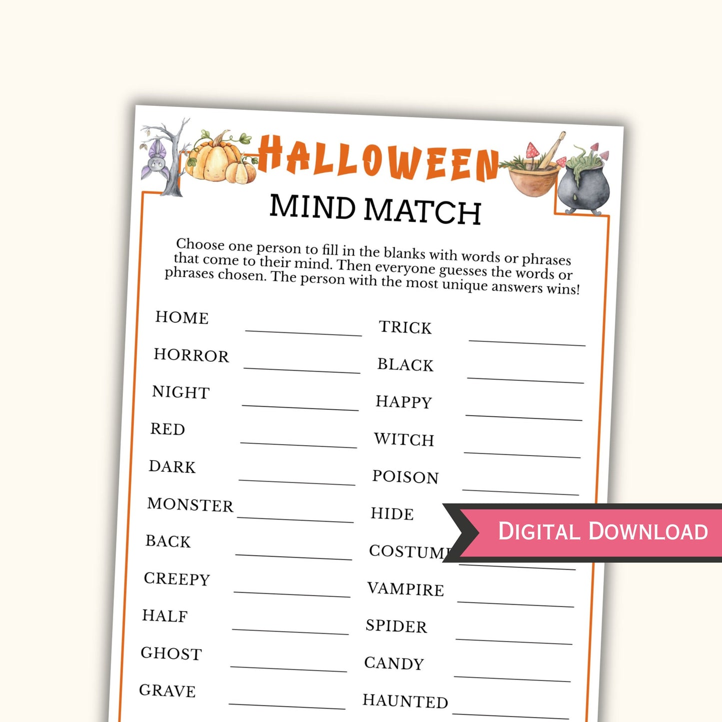 Mind Match - Halloween Party Game