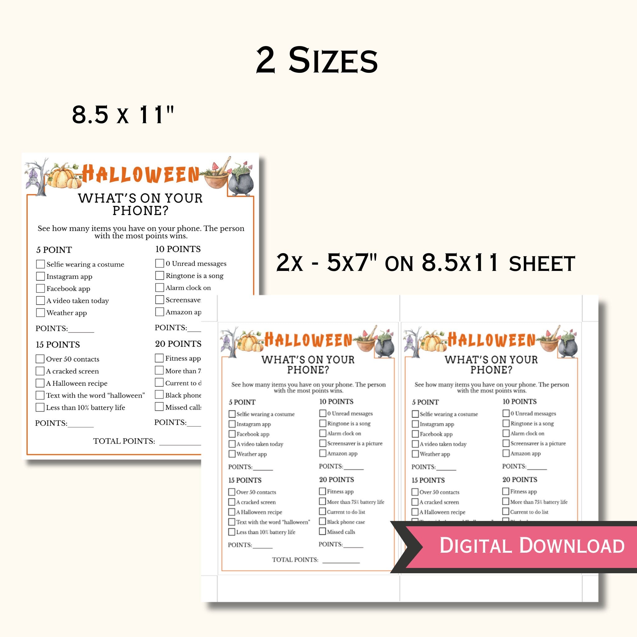 What's on Your Phone - Halloween Party Game