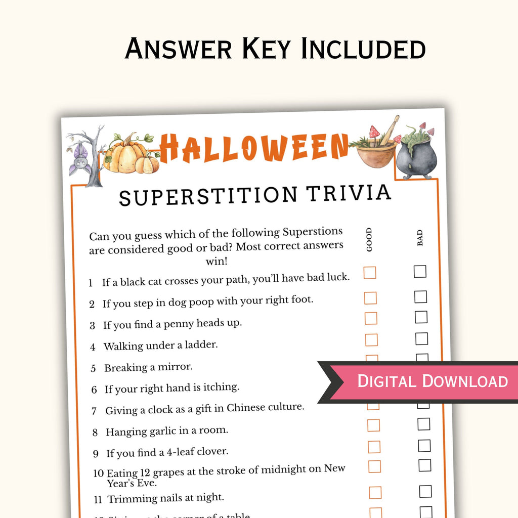 Halloween Superstition Trivia Game