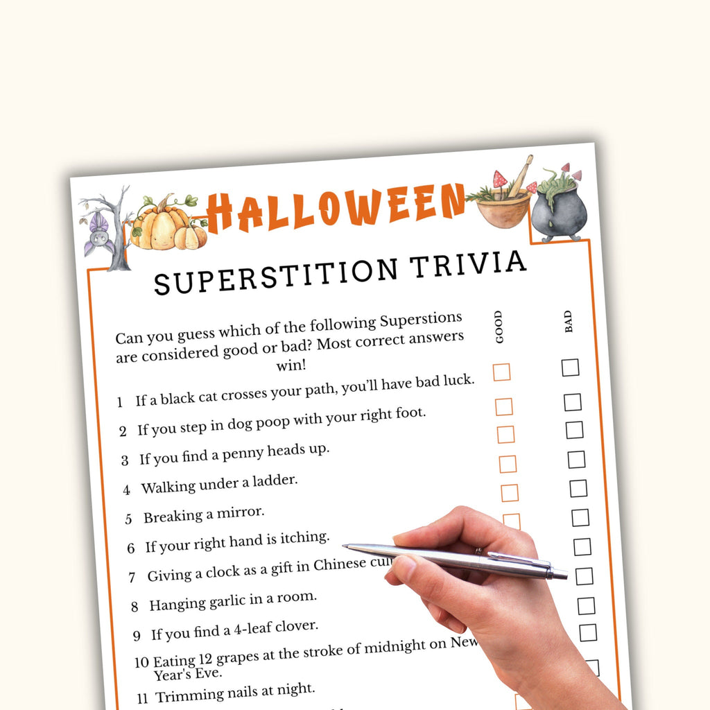 Halloween Superstition Trivia Game