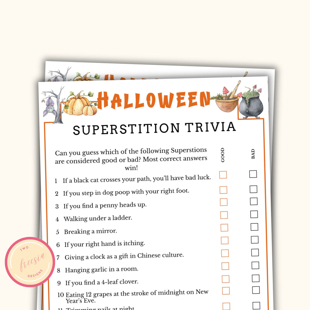 Halloween Superstition Trivia Game