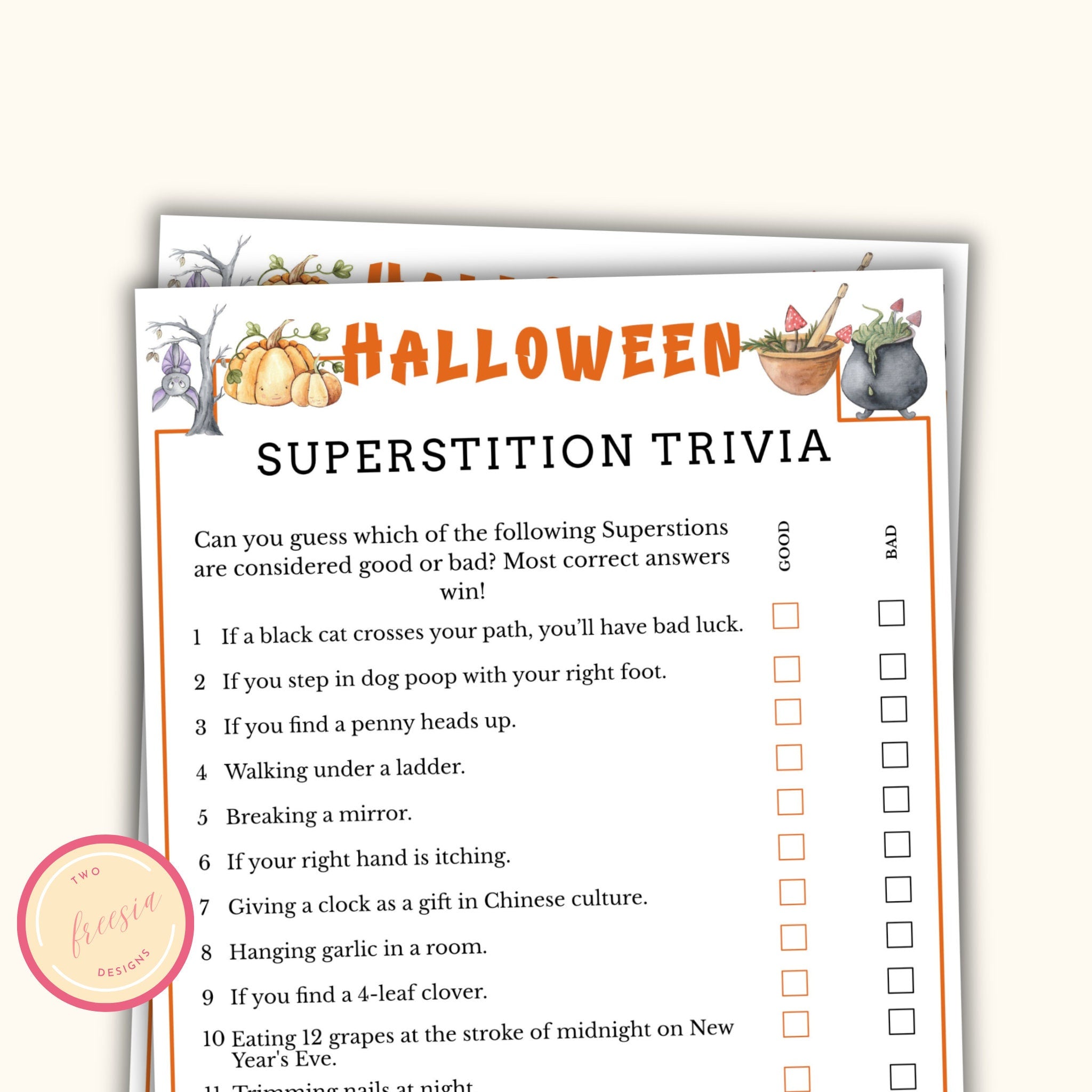 Halloween Superstition Trivia Game