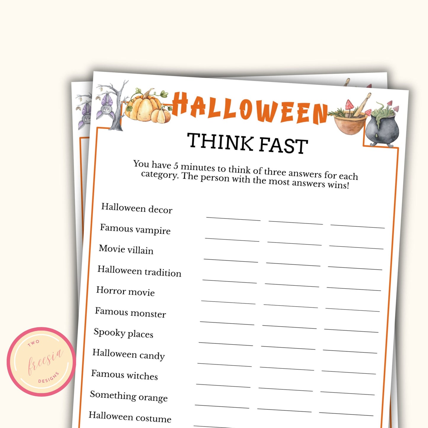 Halloween Think Fast Game