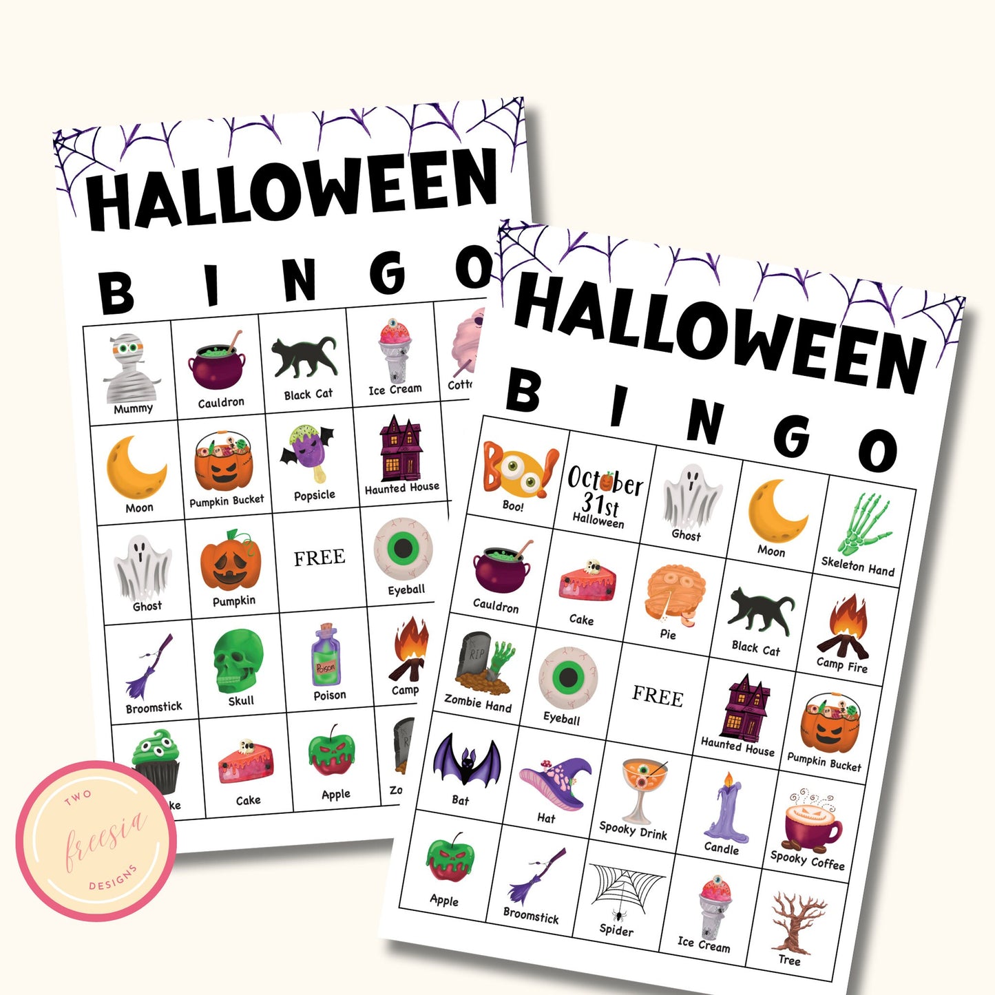 Halloween Bingo Game Printable - 50 Cards