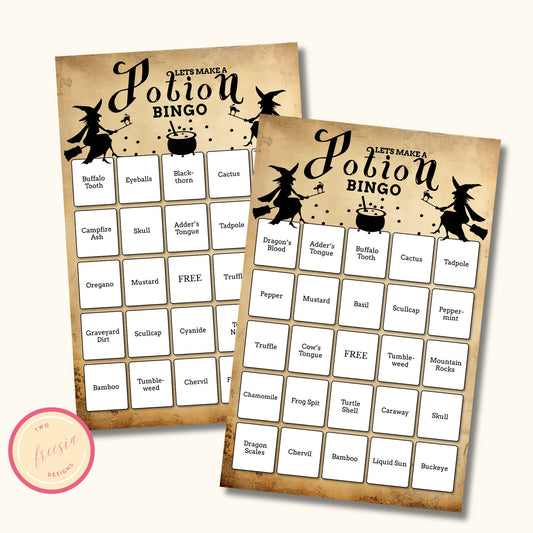 Halloween "Potion" Bingo Game - 50 Cards