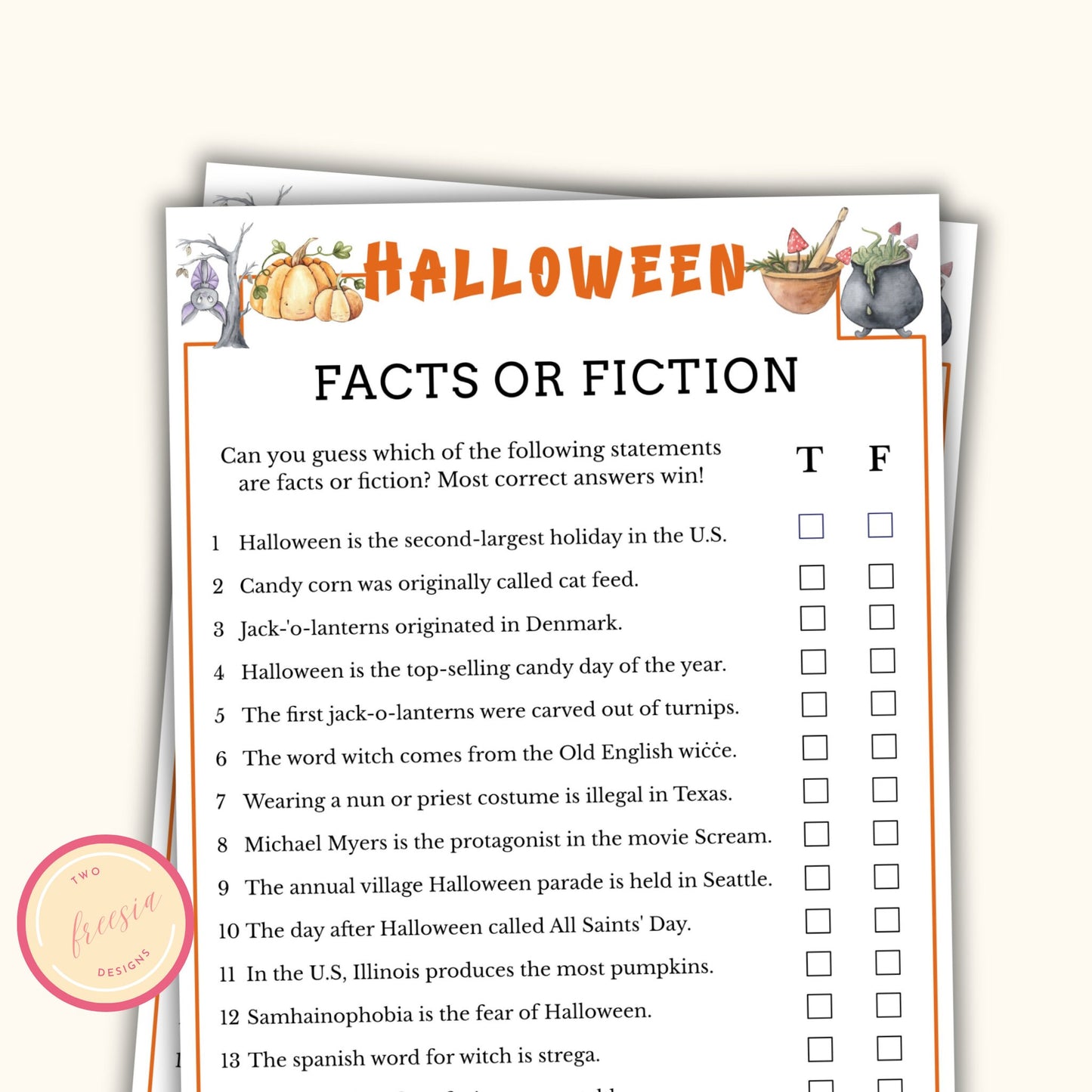 Halloween Facts or Fiction Game