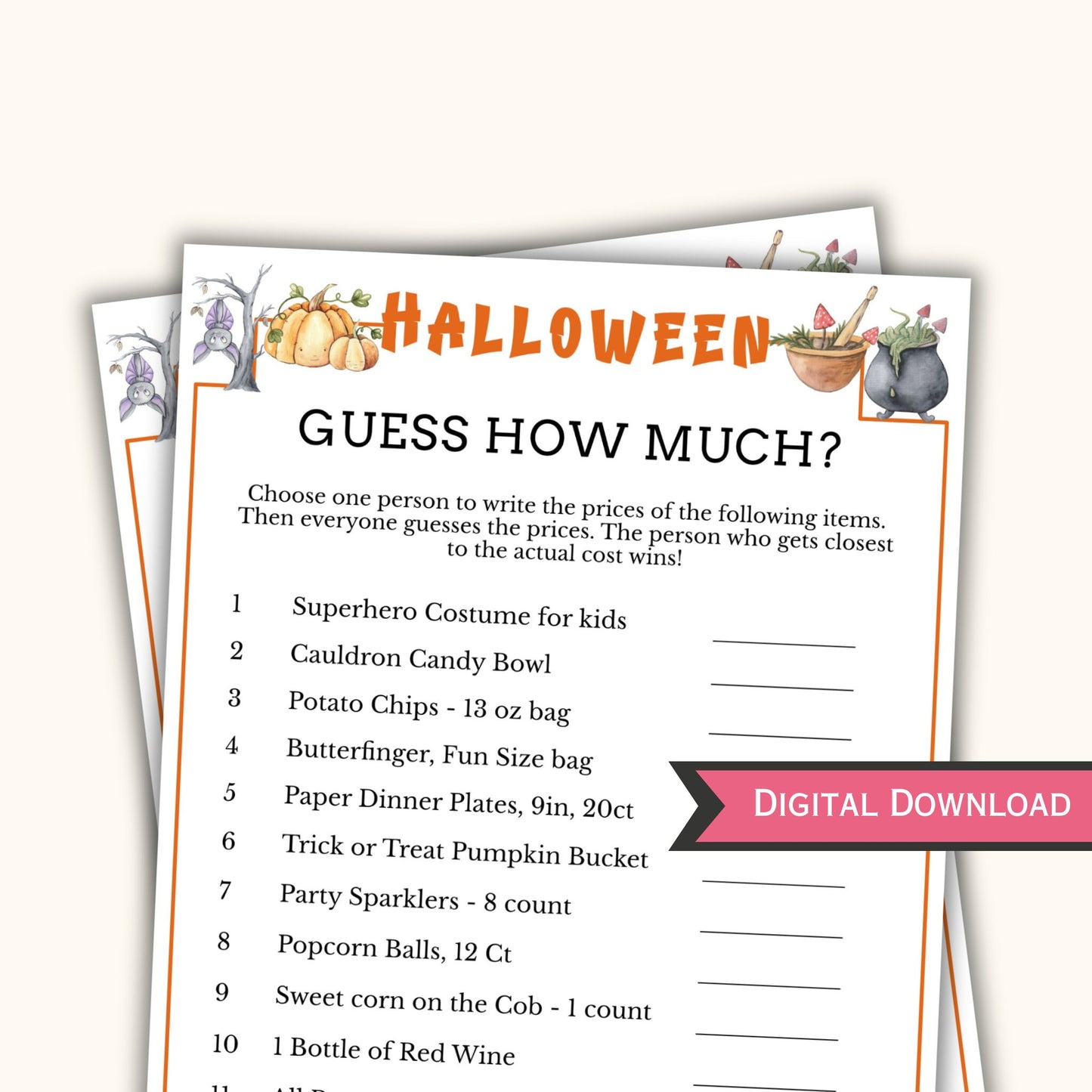 Halloween Guess How Much Game