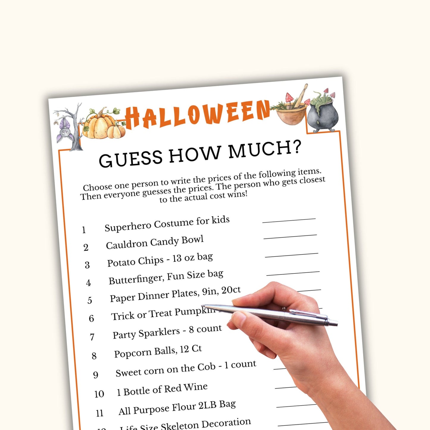 Halloween Guess How Much Game