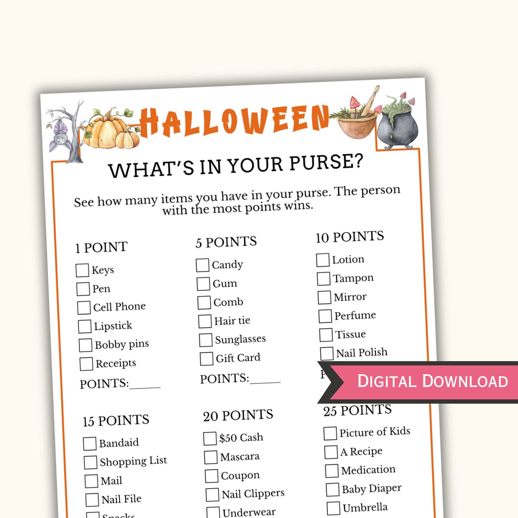 What's in your Purse? Halloween Party Game