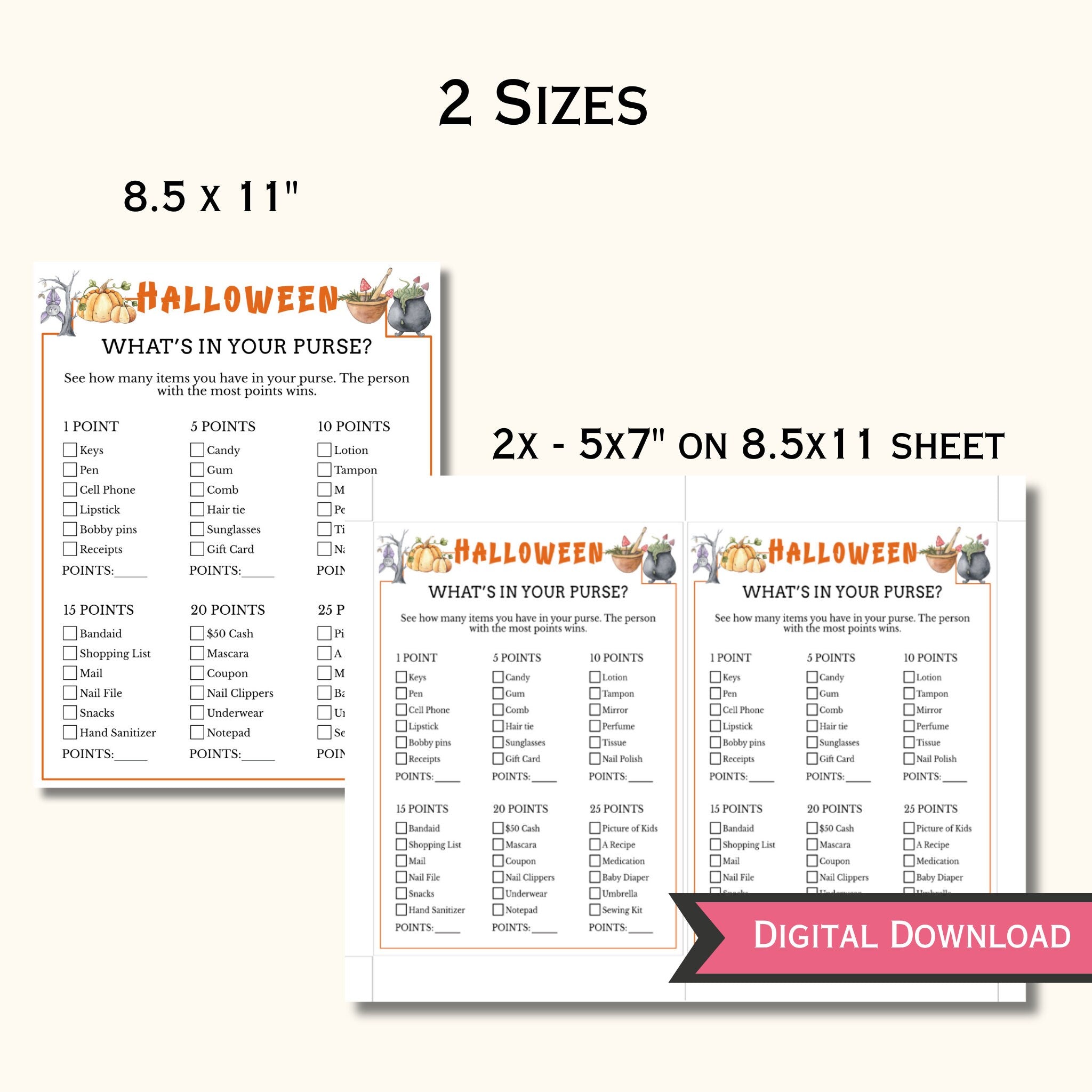 What's in your Purse? Halloween Party Game