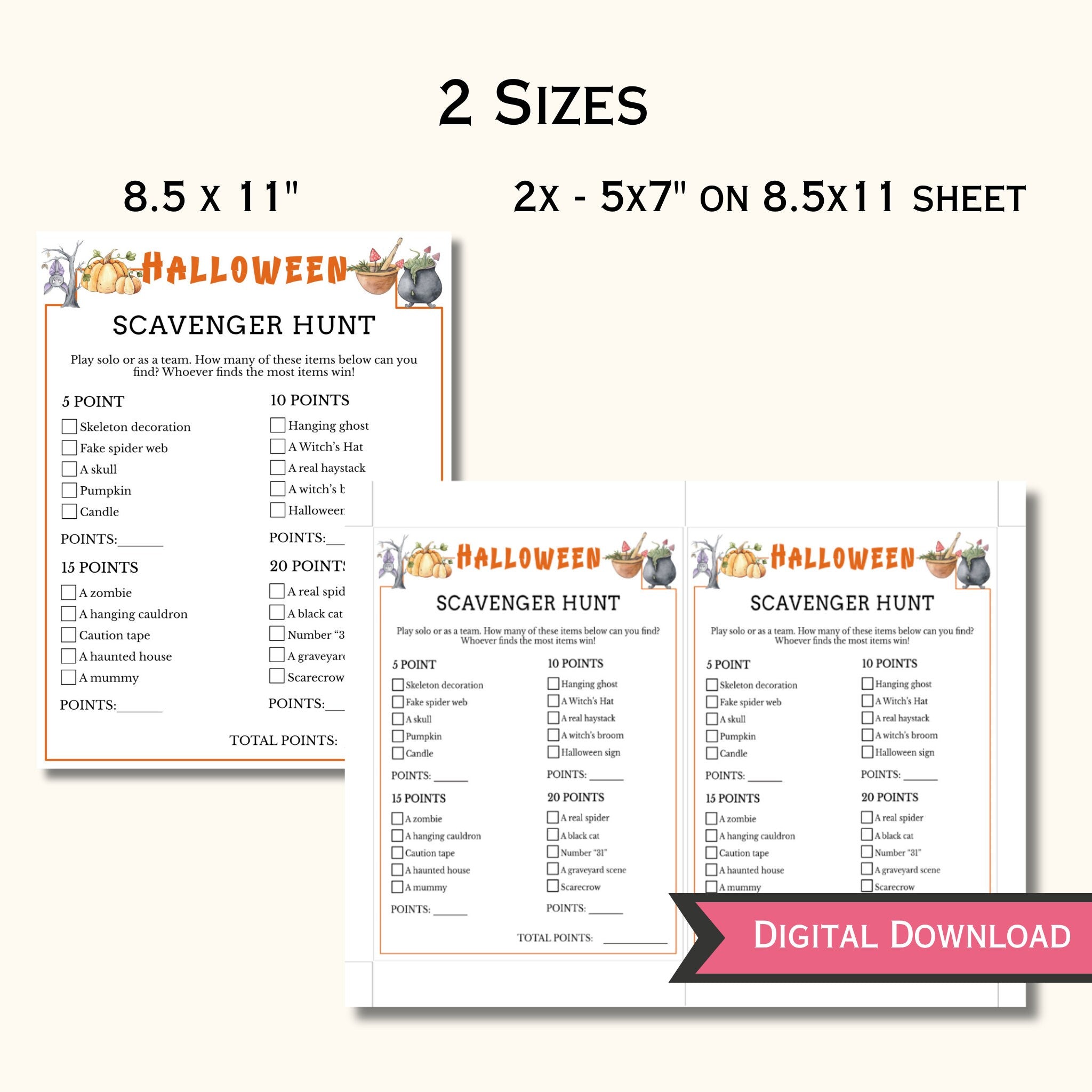 Halloween Scavenger Hunt Game