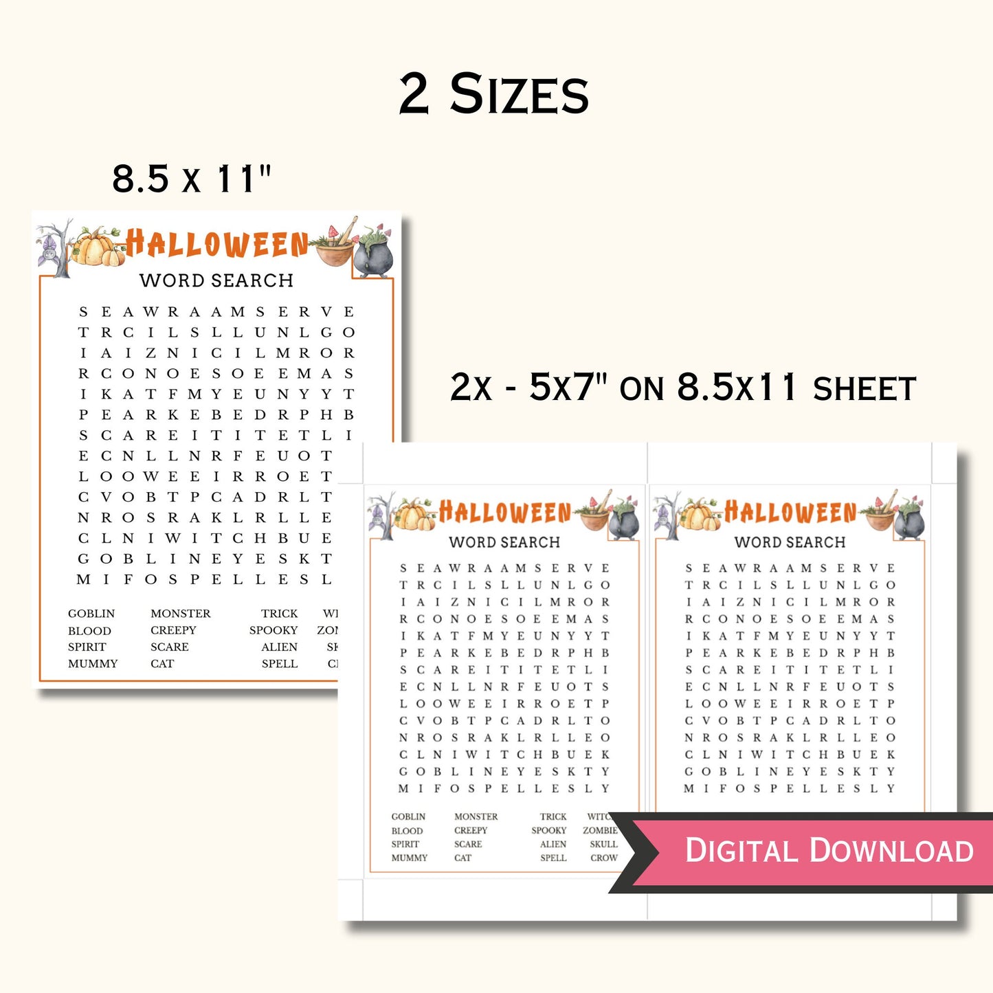 Halloween Word Search Game