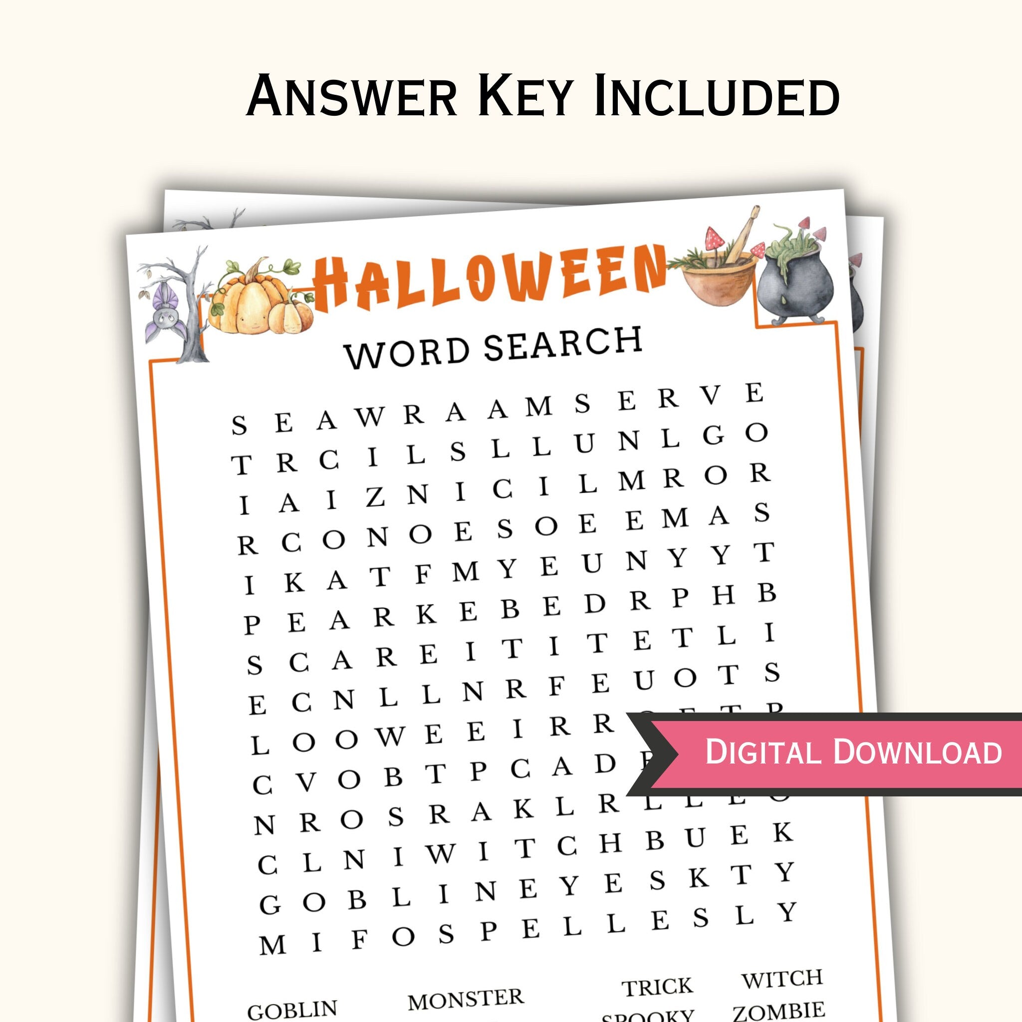 Halloween Word Search Game