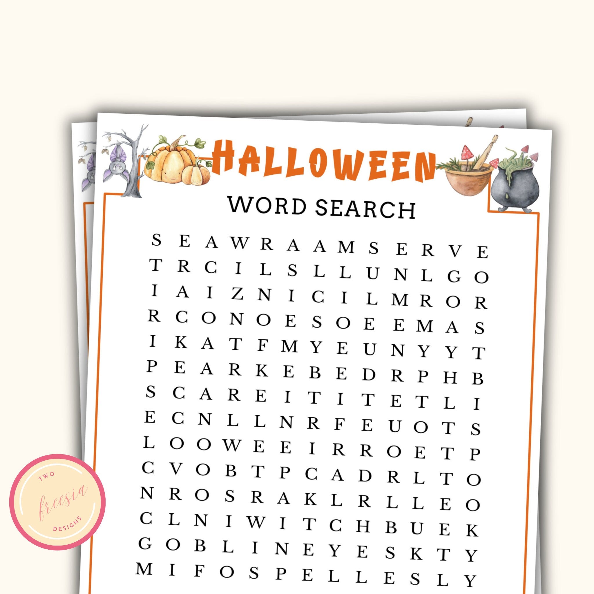 Halloween Word Search Game