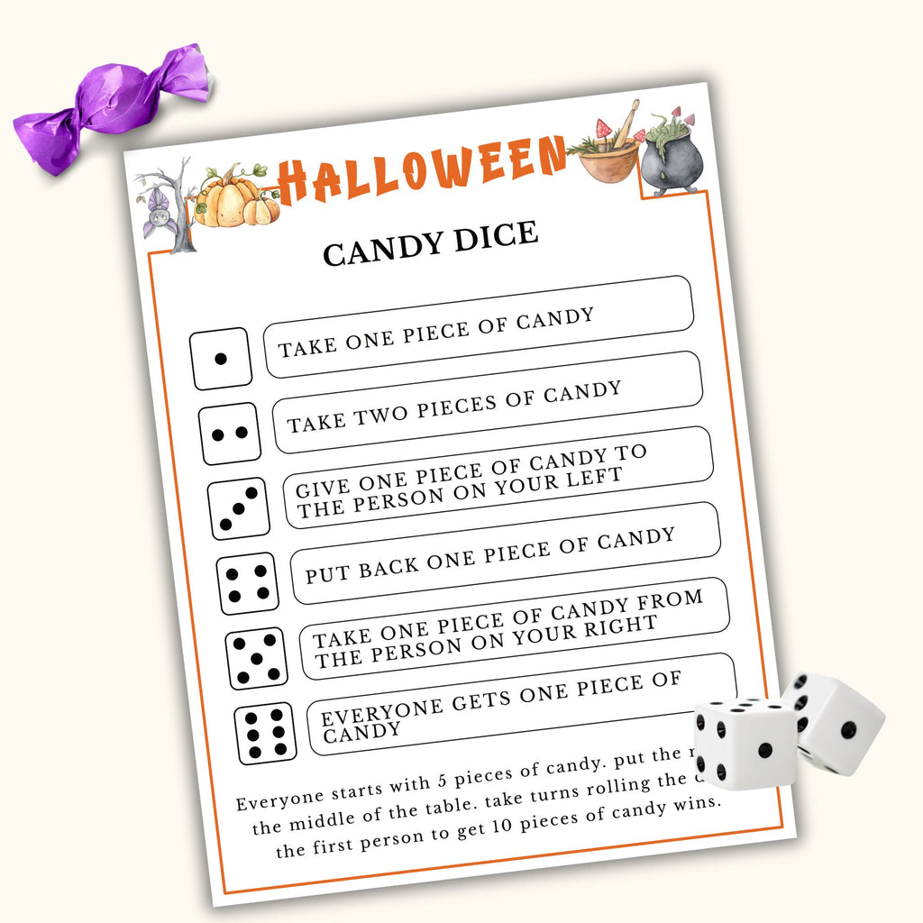 Halloween Candy Dice Game