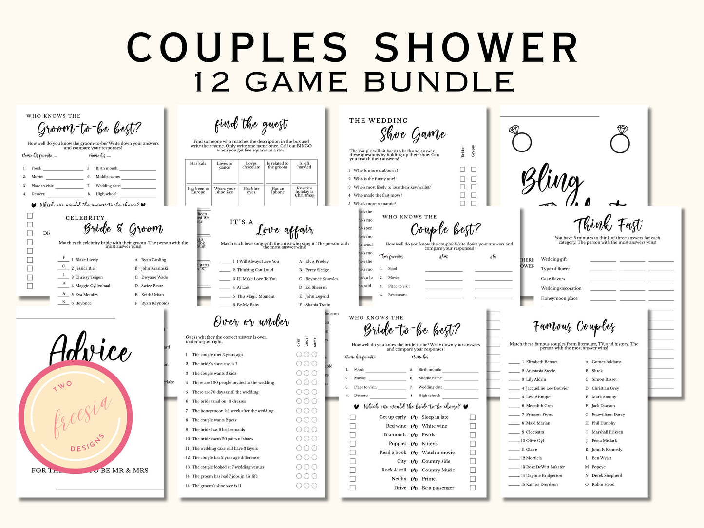 12 Couples Shower Games