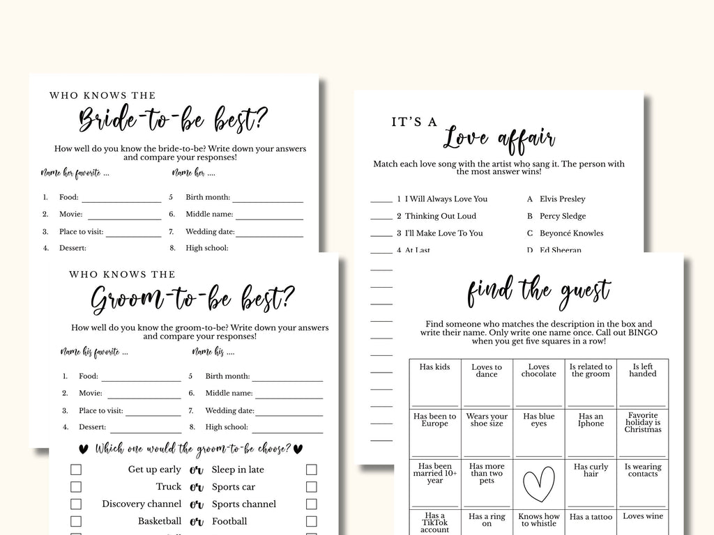 12 Couples Shower Games