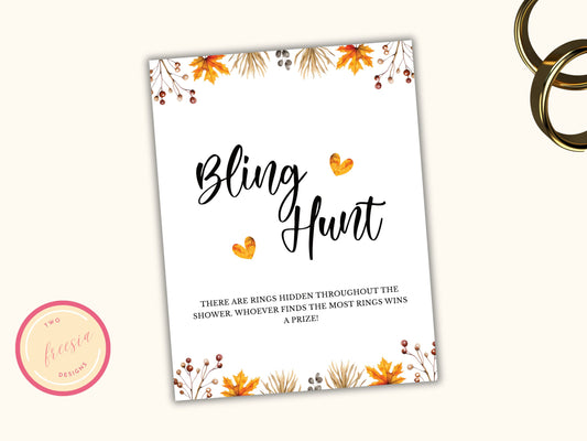 Fall Bridal Shower Party Game - Ring Hunt