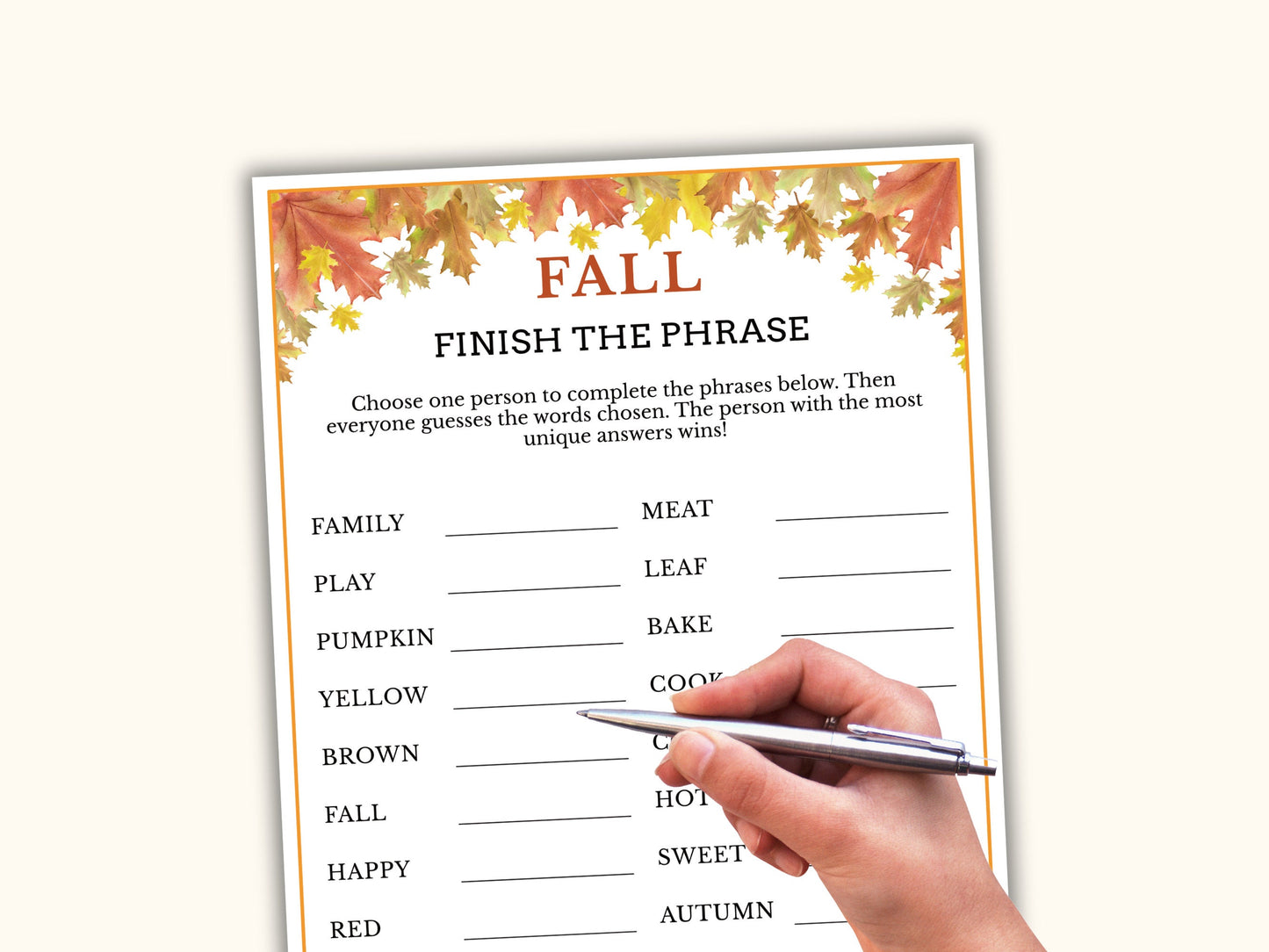 Fall Party Game Bundle - 12 Printable Games