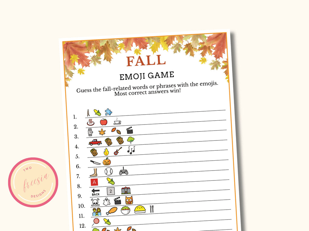 Fall Emoji Game