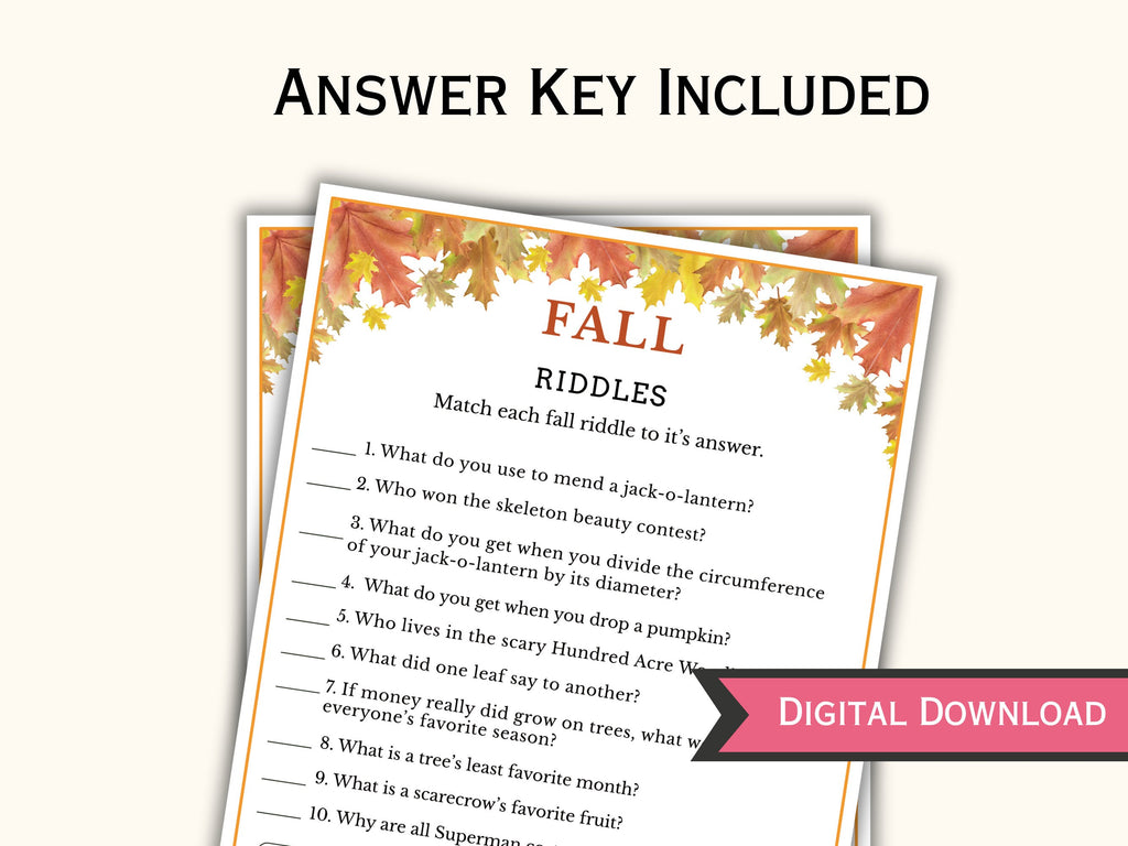 Fall Riddles Game