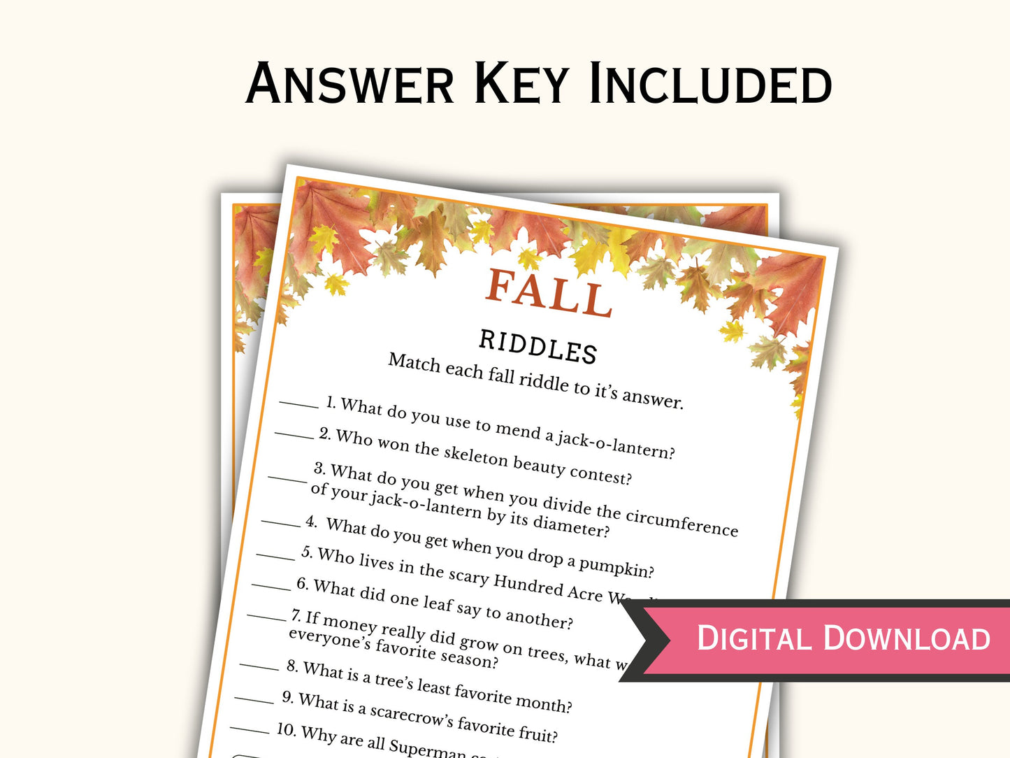 Fall Riddles Game