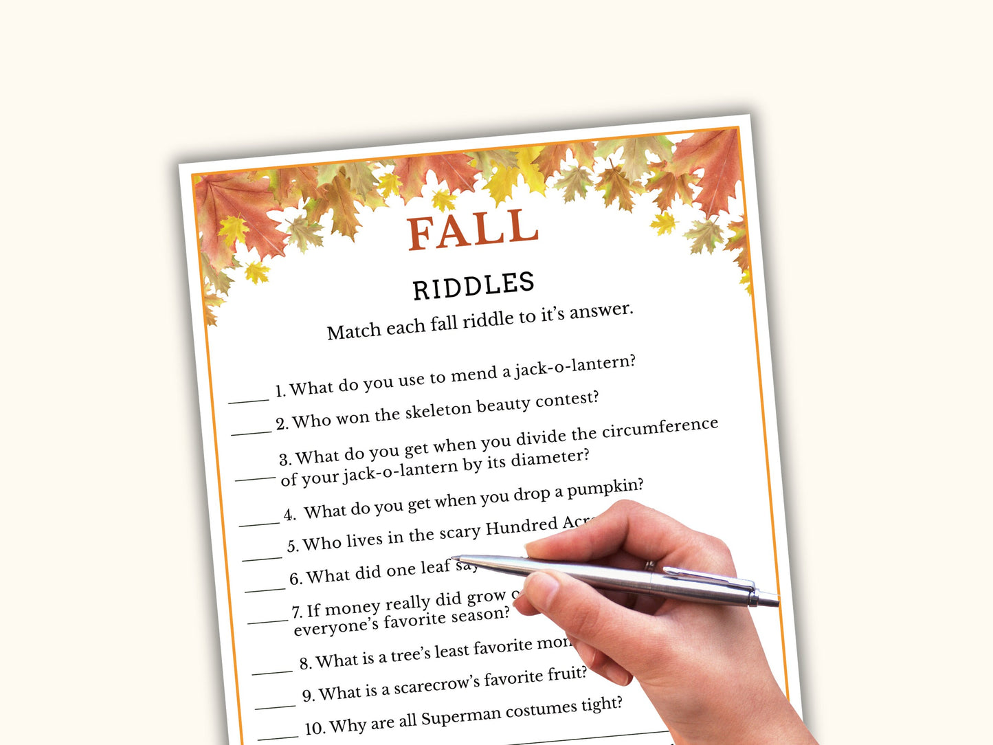 Fall Riddles Game