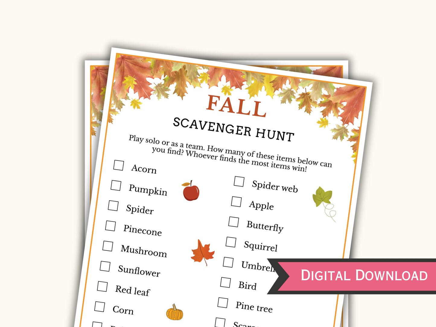 Fall Scavenger Hunt Game