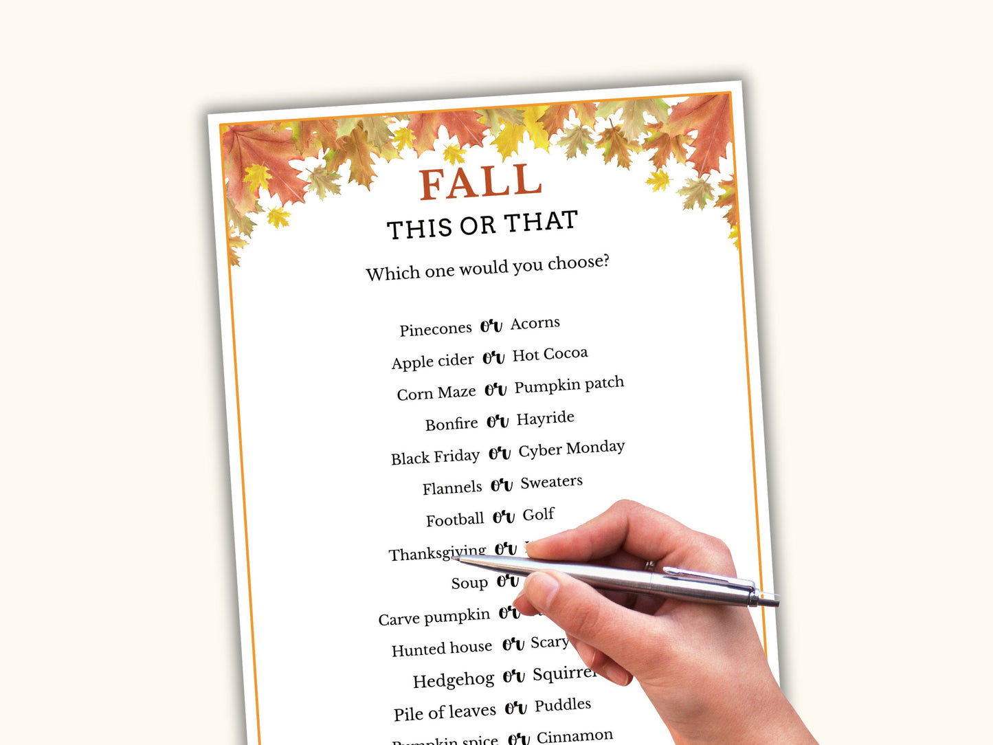 Fall This or That Game