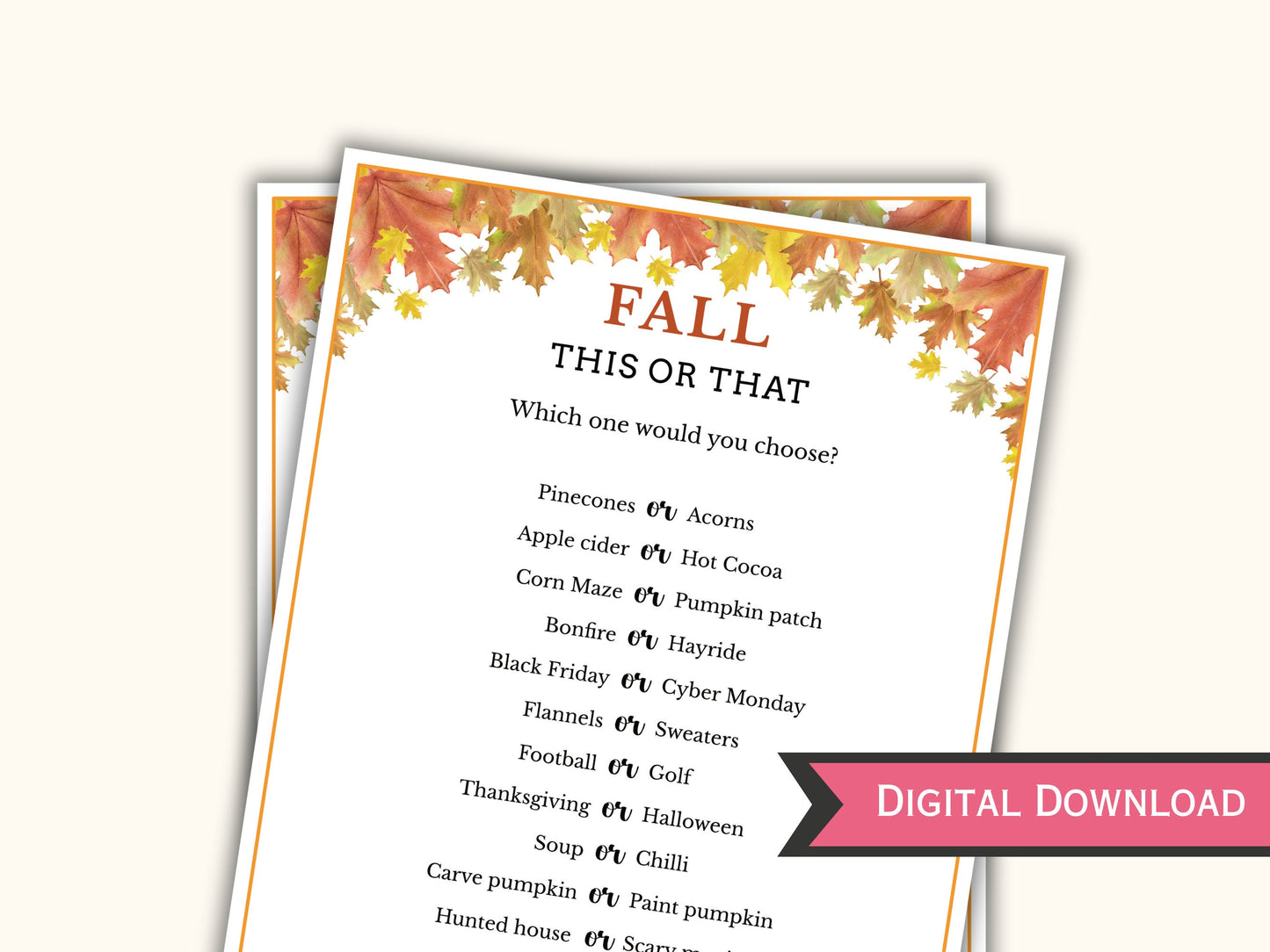 Fall This or That Game