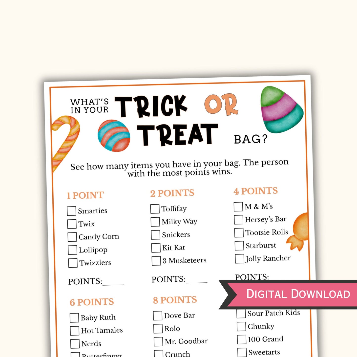 What's in your Trick or Treat Bag - Halloween Party Game