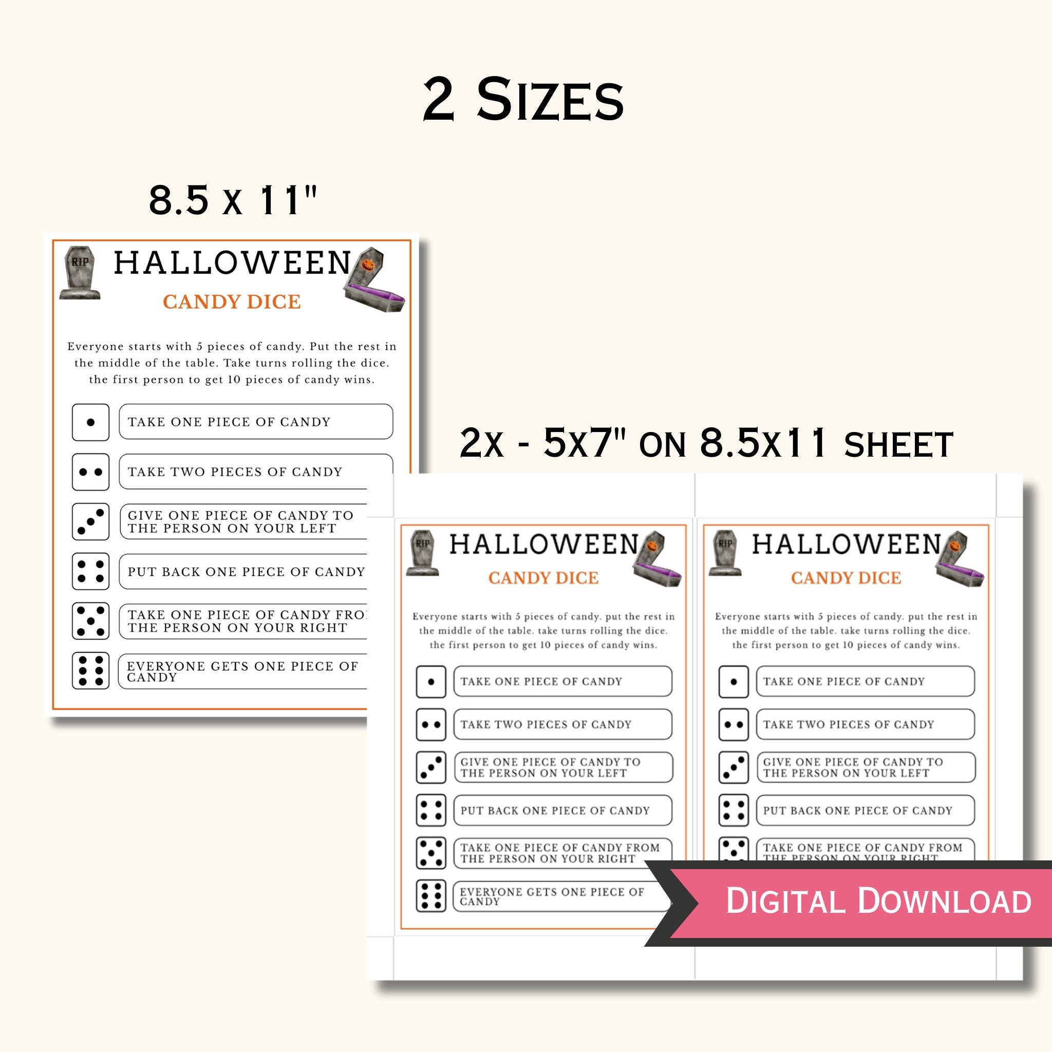 Halloween Candy Dice Game