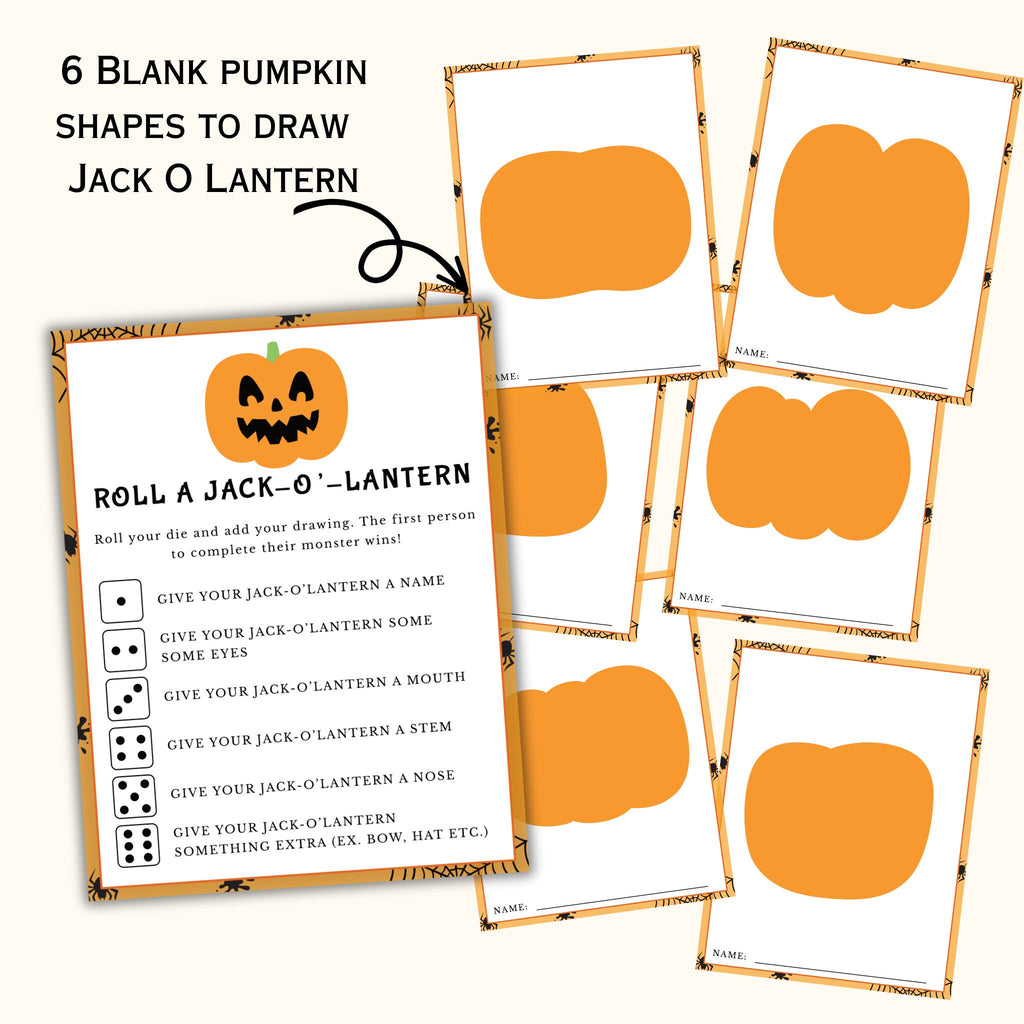 Roll a Jack O Lantern Dice Game