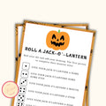 Roll a Jack O Lantern Dice Game