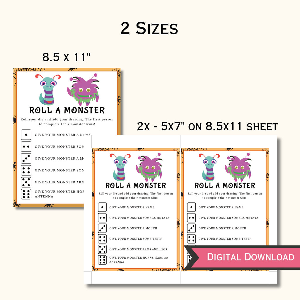 Halloween Roll a Monster Game