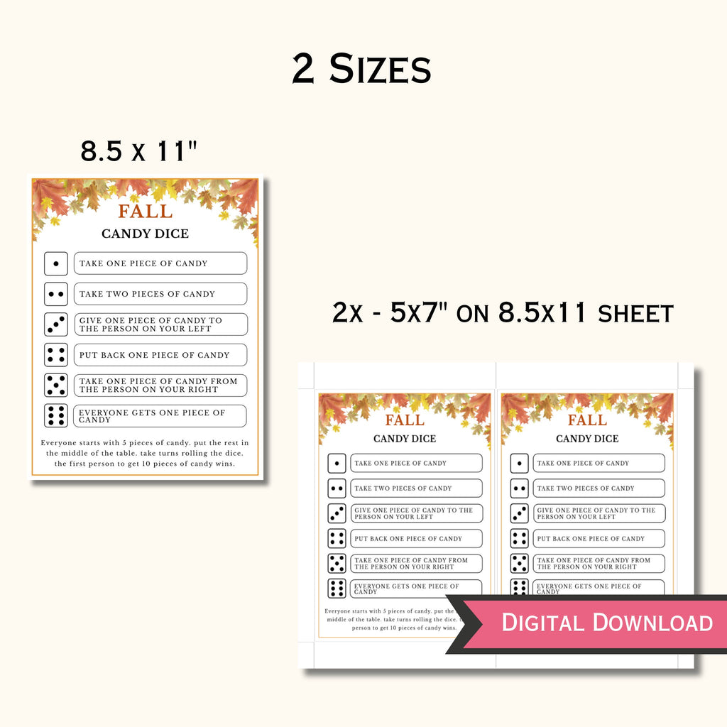 Fall Candy Dice Game