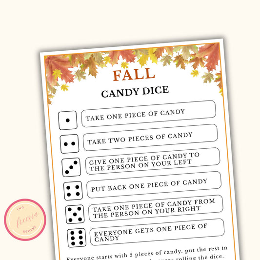 Fall Candy Dice Game