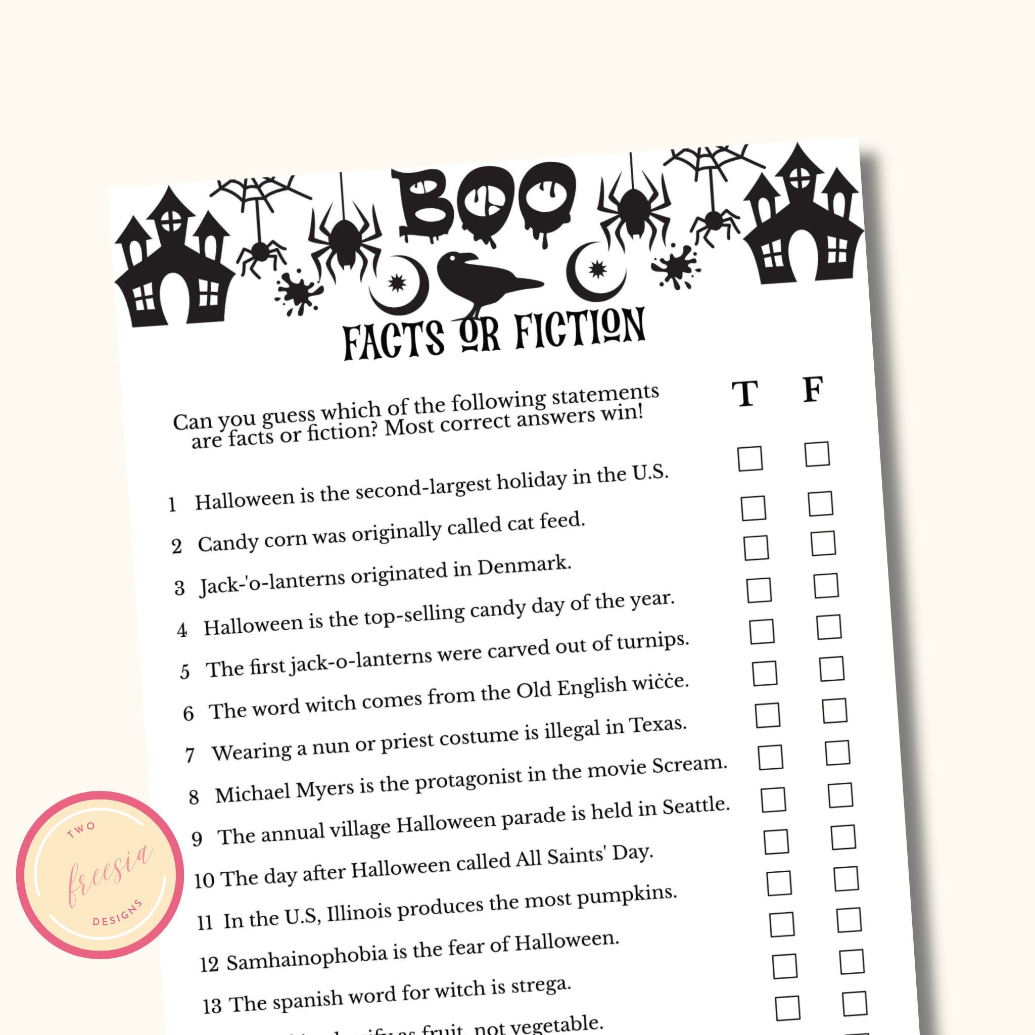 Halloween Facts or Fiction Game