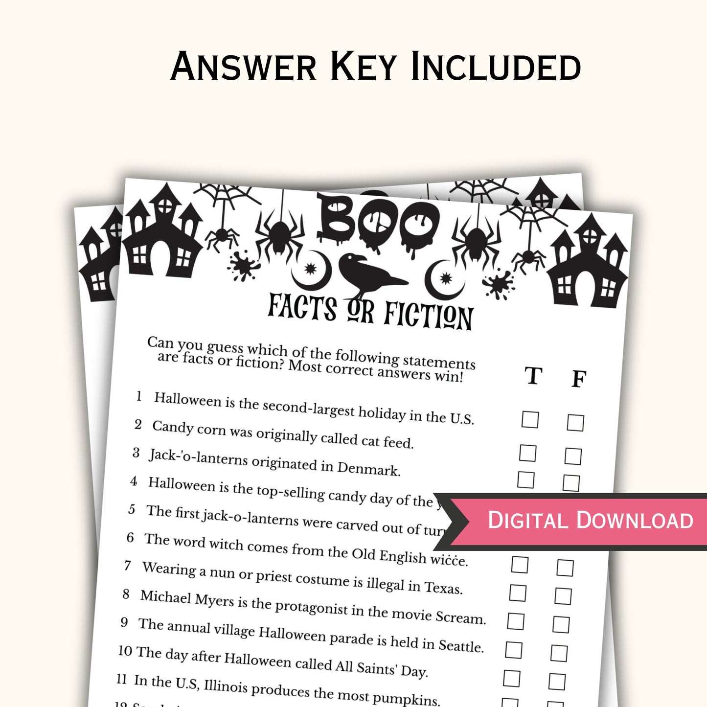 Halloween Facts or Fiction Game